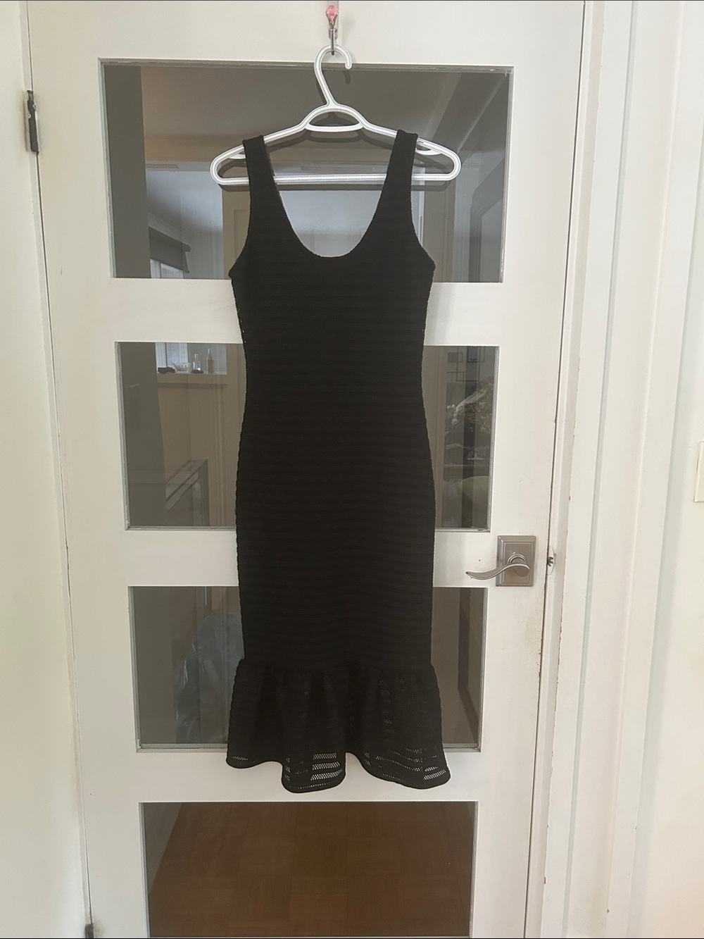 Twenty Black Sleeveless Scoop Midi Dress with Ruffle Hem